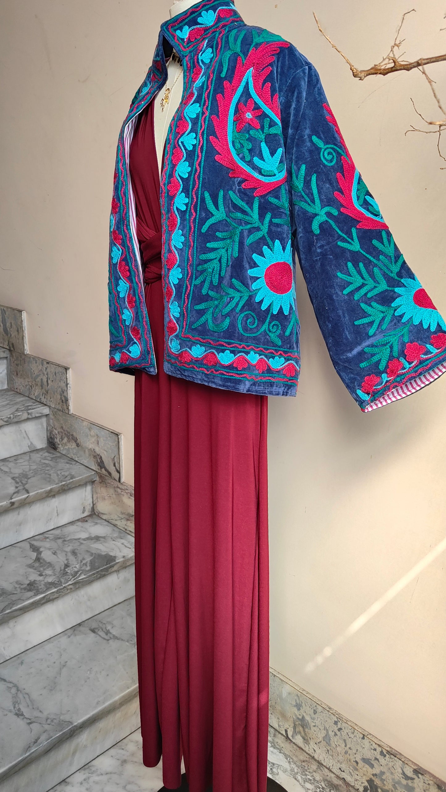 Giacca Boho con Tasche Laterali