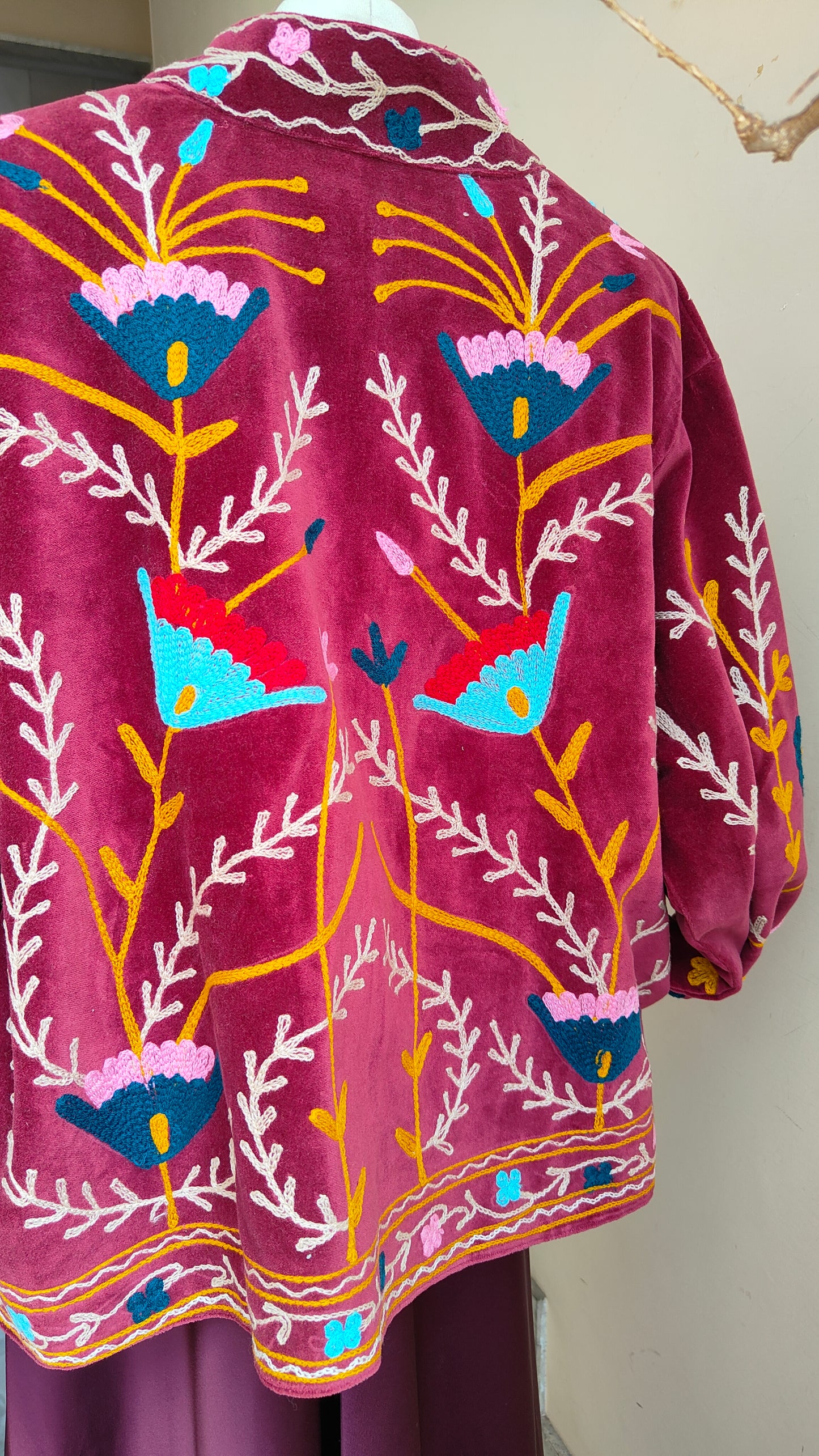 Giacca Boho con Tasche Laterali