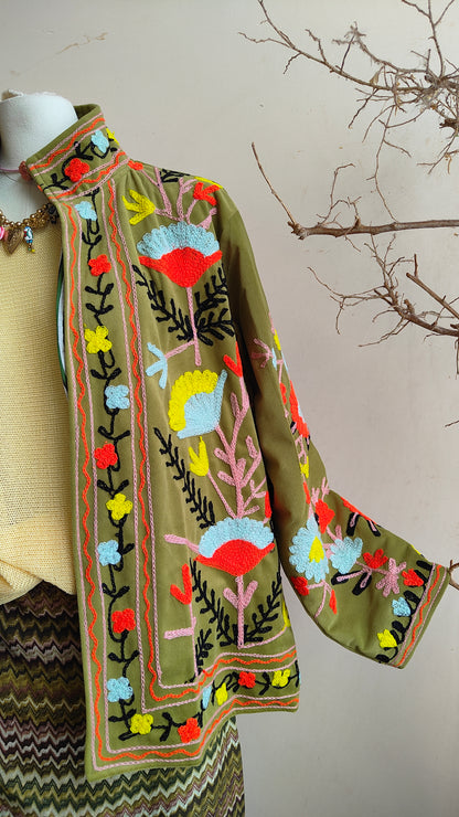 Giacca Boho con Tasche Laterali