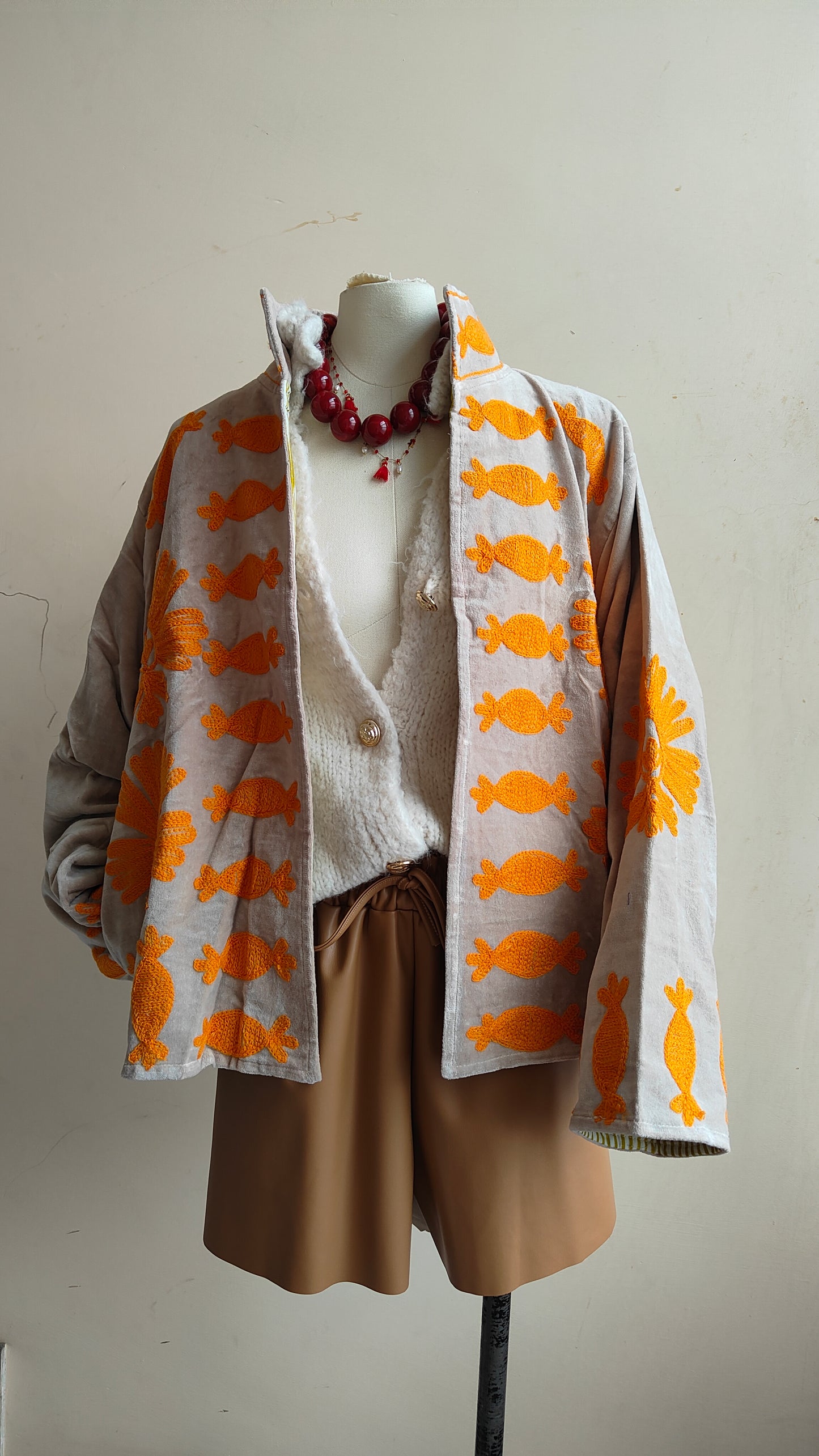 Giacca Boho con Tasche Laterali