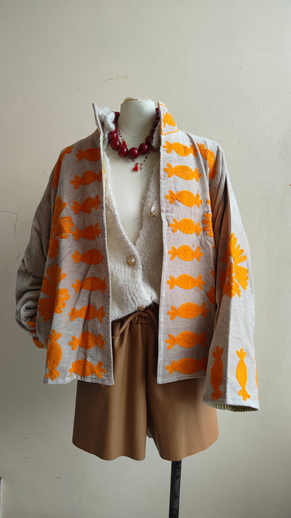 Giacca Boho con Tasche Laterali