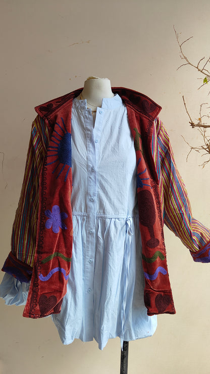 Giacca Boho con Tasche Laterali