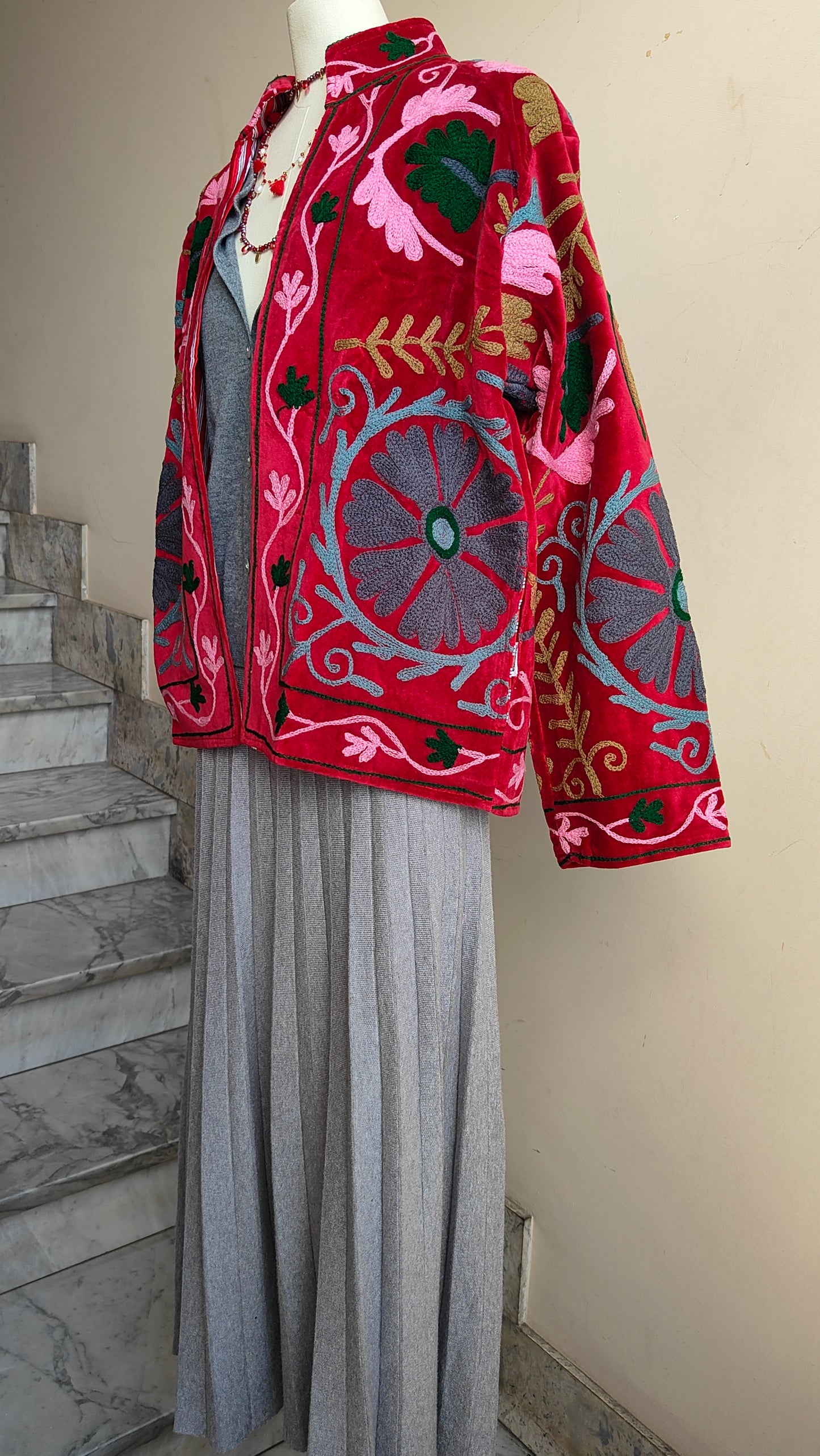 Giacca Boho con Tasche Laterali
