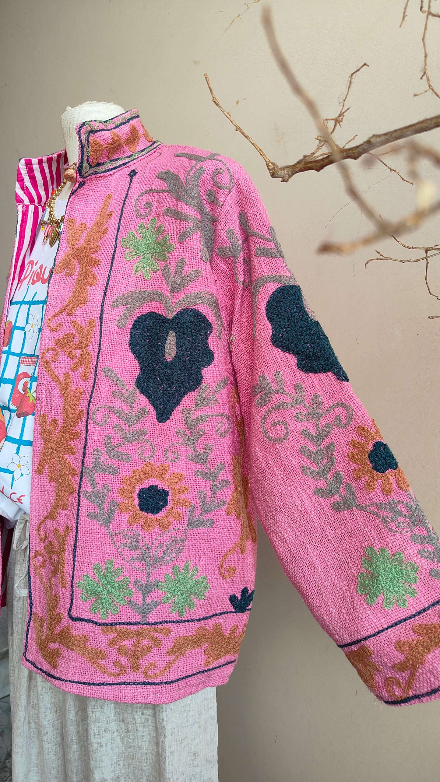 Giacca Boho tasche Canapa