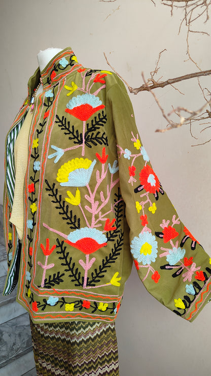Giacca Boho con Tasche Laterali