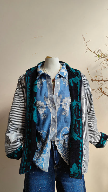 Giacca Boho con Tasche Laterali