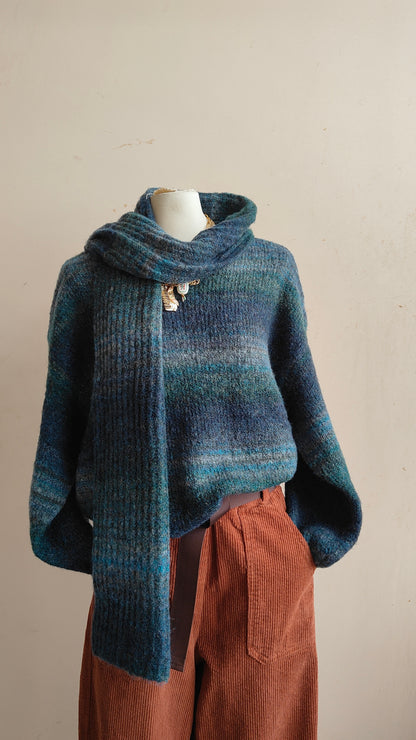 MAGLIONE SOFT MELANGE CON SCIARPA