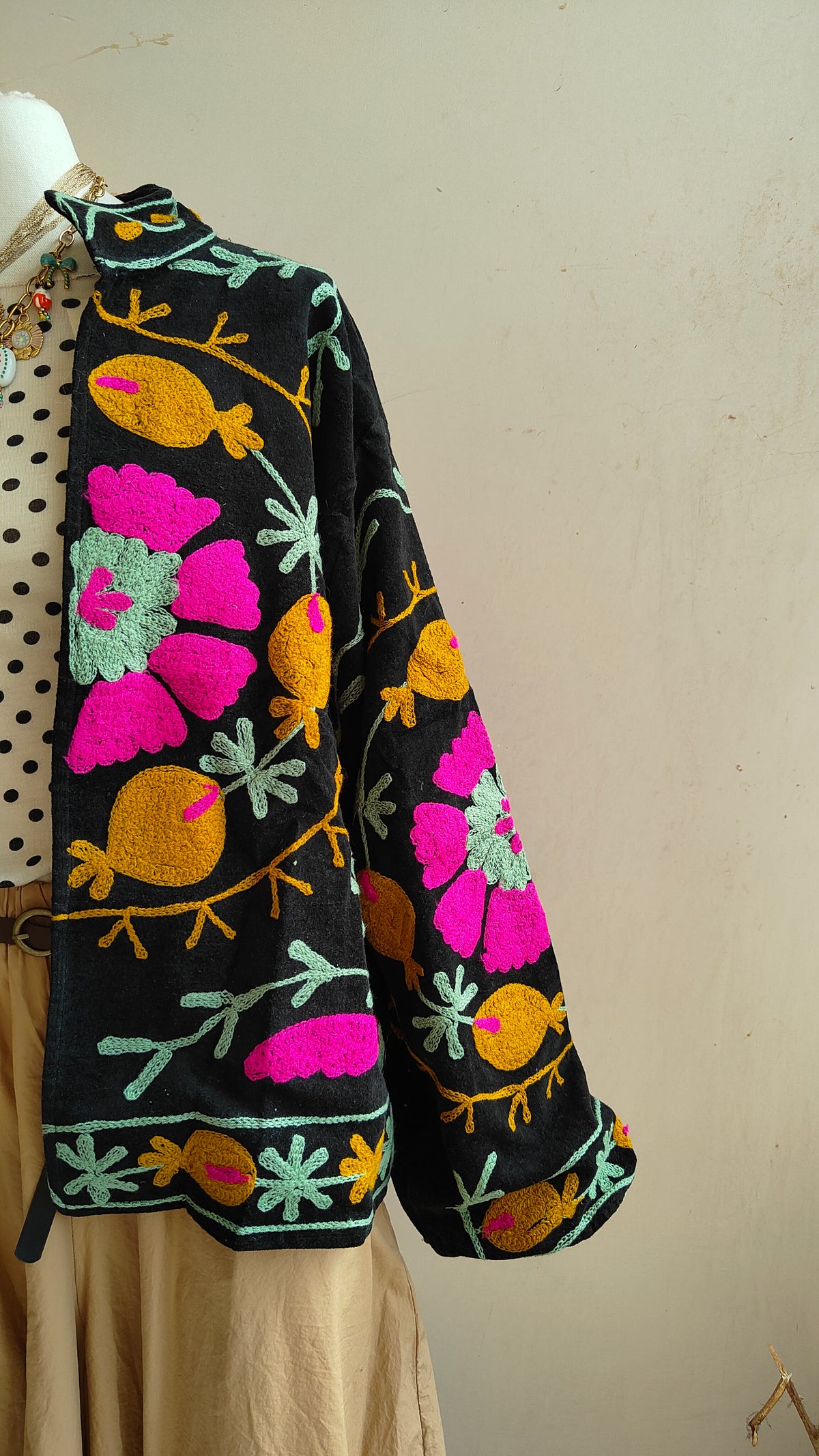 Giacca Boho con Tasche Laterali