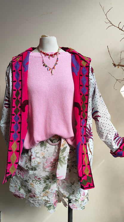 Giacca Boho con Tasche Laterali