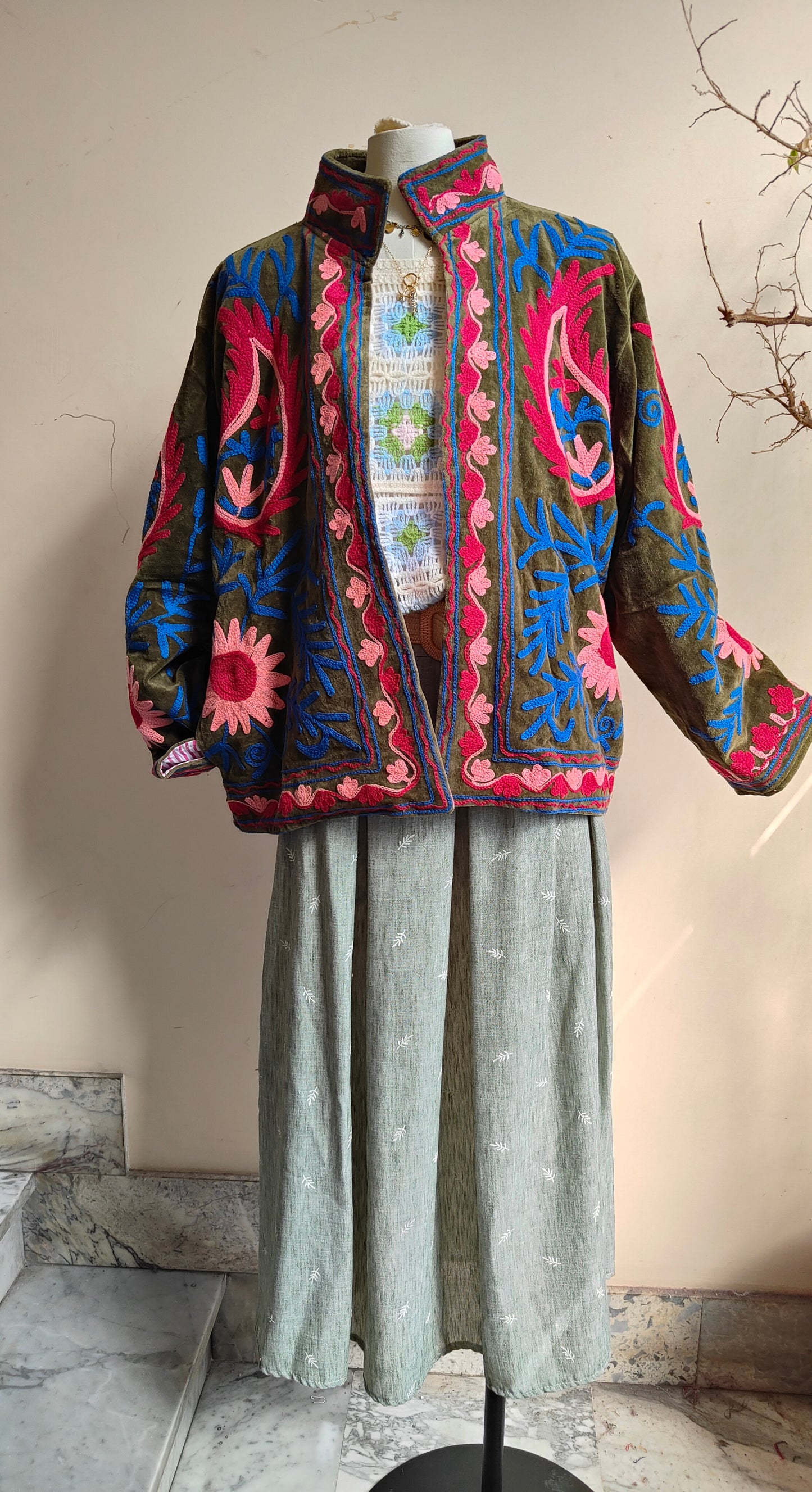 Giacca Boho con Tasche Laterali