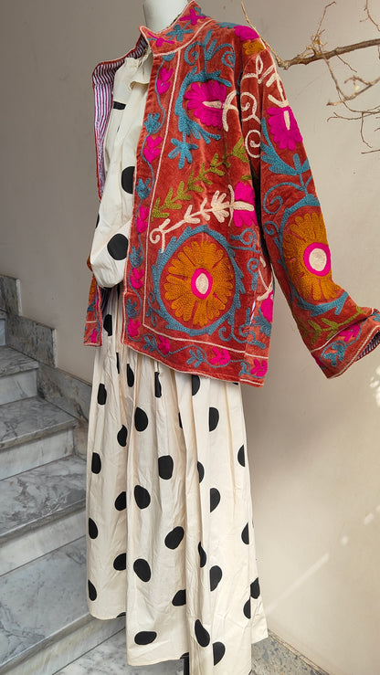 Giacca Boho con Tasche Laterali
