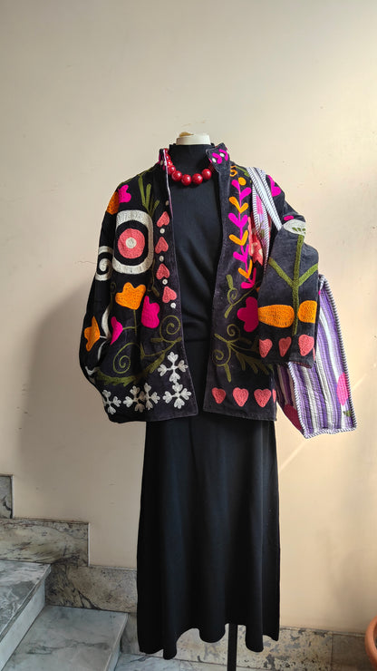 Giacca Boho con Tasche Laterali