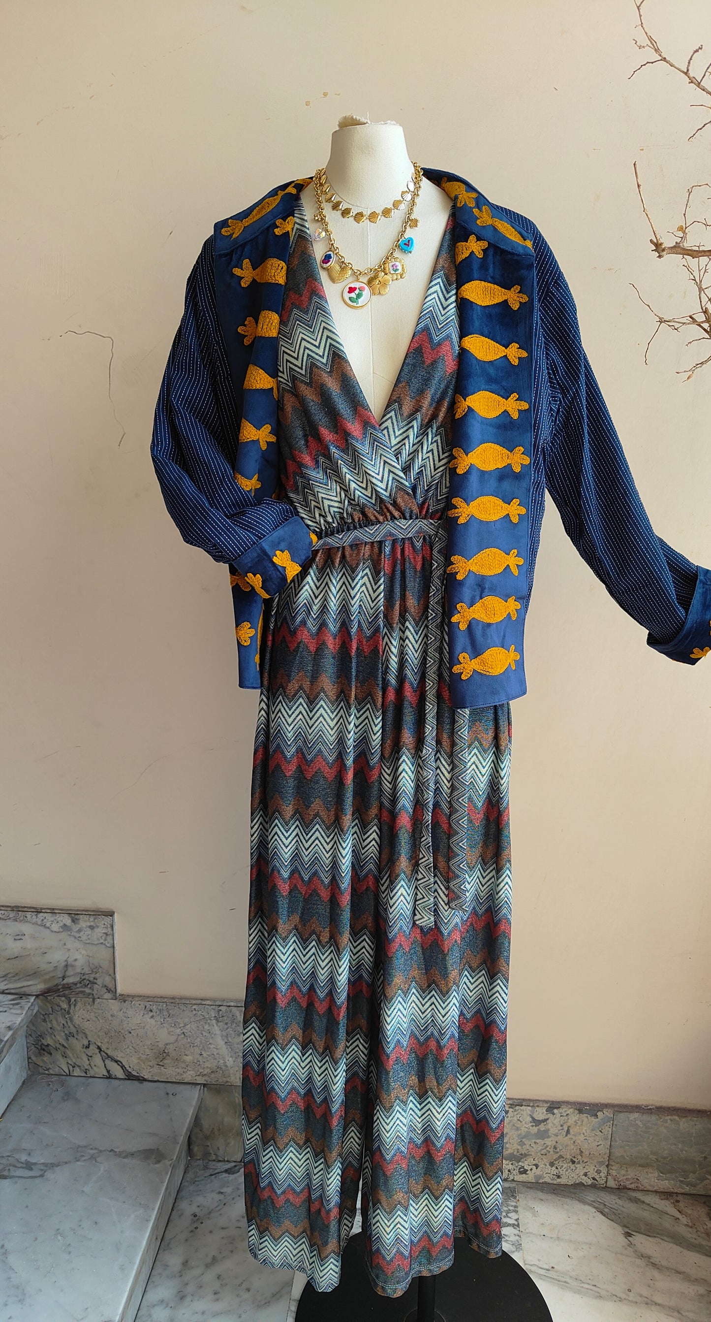 Giacca Boho con Tasche Laterali