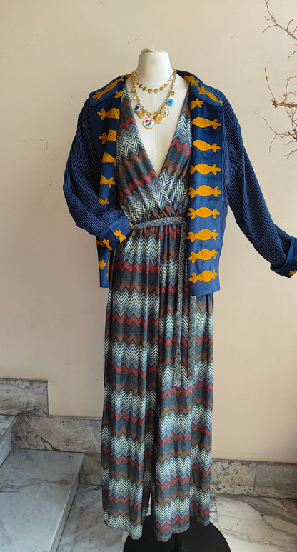 Giacca Boho con Tasche Laterali