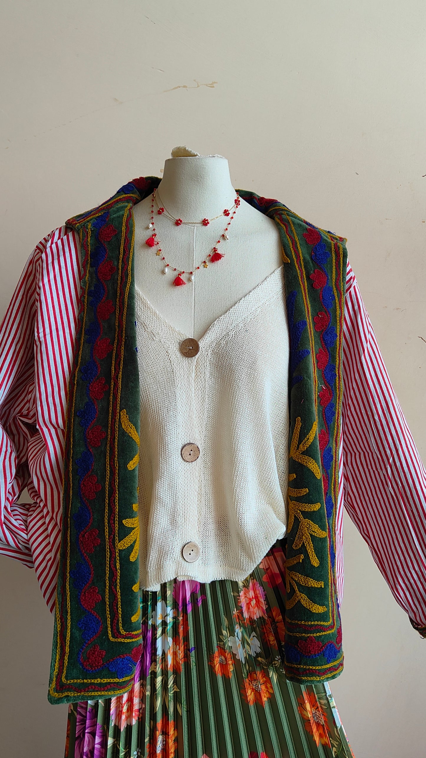 Giacca Boho con Tasche Laterali