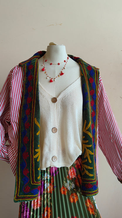 Giacca Boho con Tasche Laterali