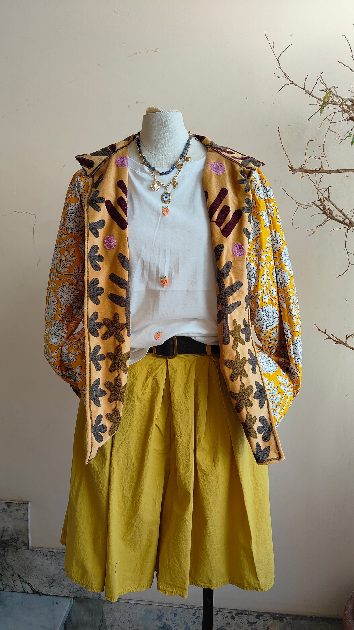 Giacca Boho con Tasche Laterali