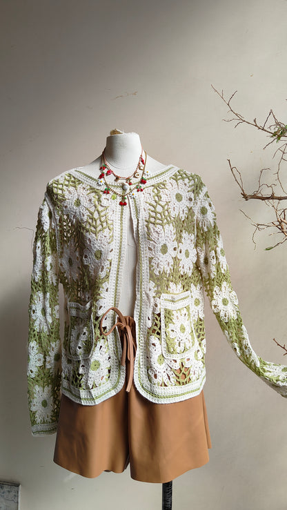 Cardigan Fiori Crochet