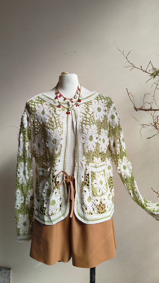 Cardigan Fiori Crochet