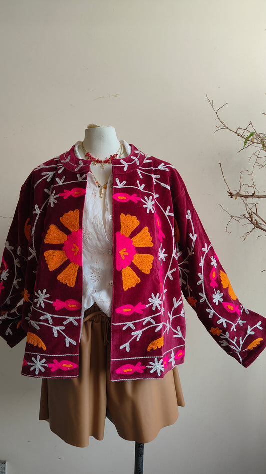 Giacca Boho con Tasche Laterali