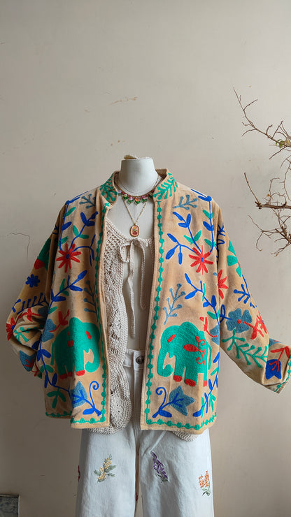 Giacca Boho con Tasche Laterali