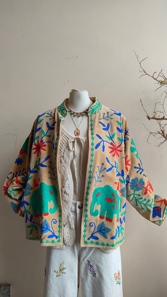 Giacca Boho con Tasche Laterali