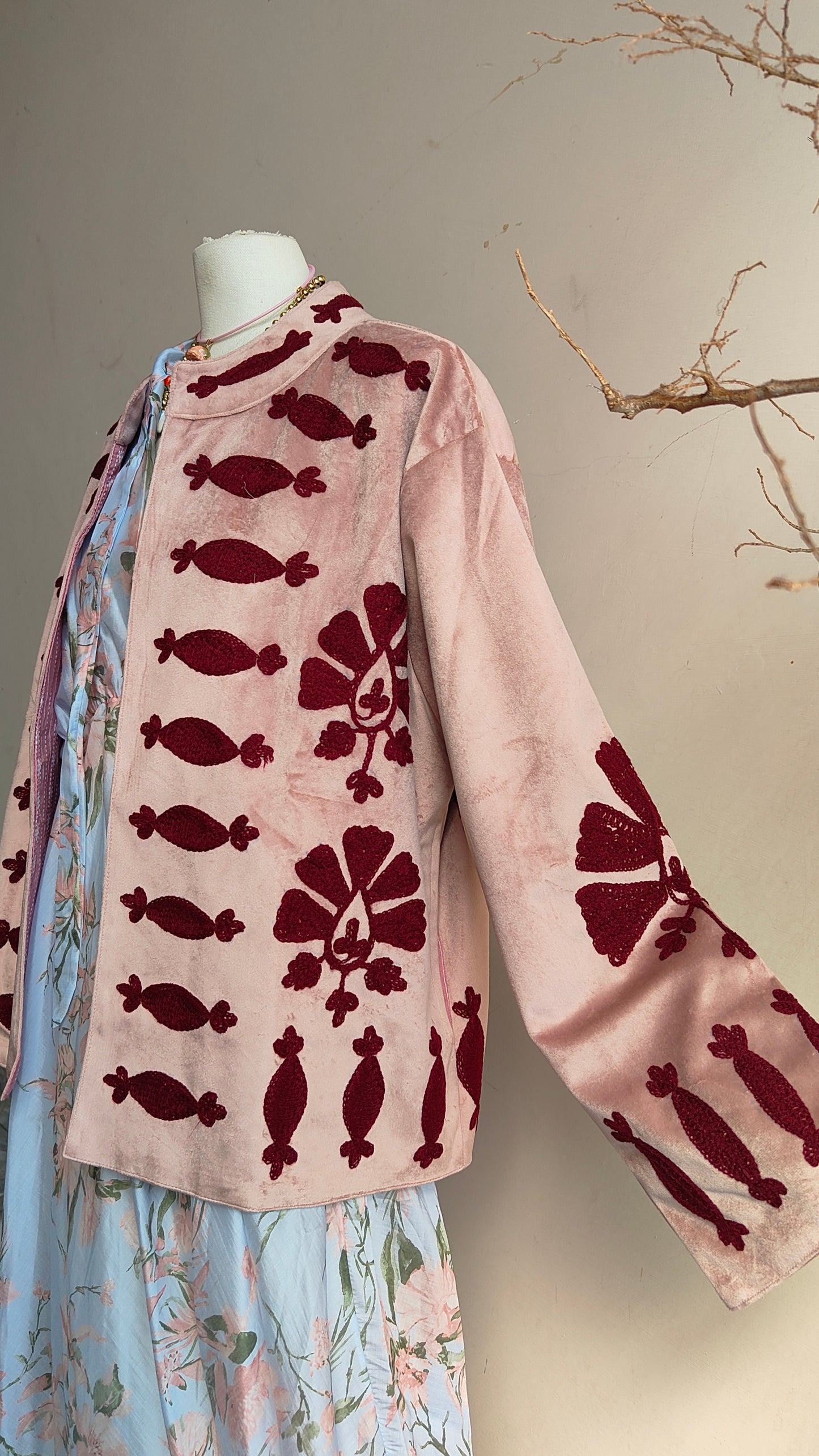 Giacca Boho con Tasche Laterali