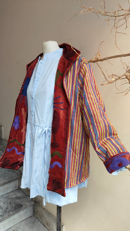 Giacca Boho con Tasche Laterali