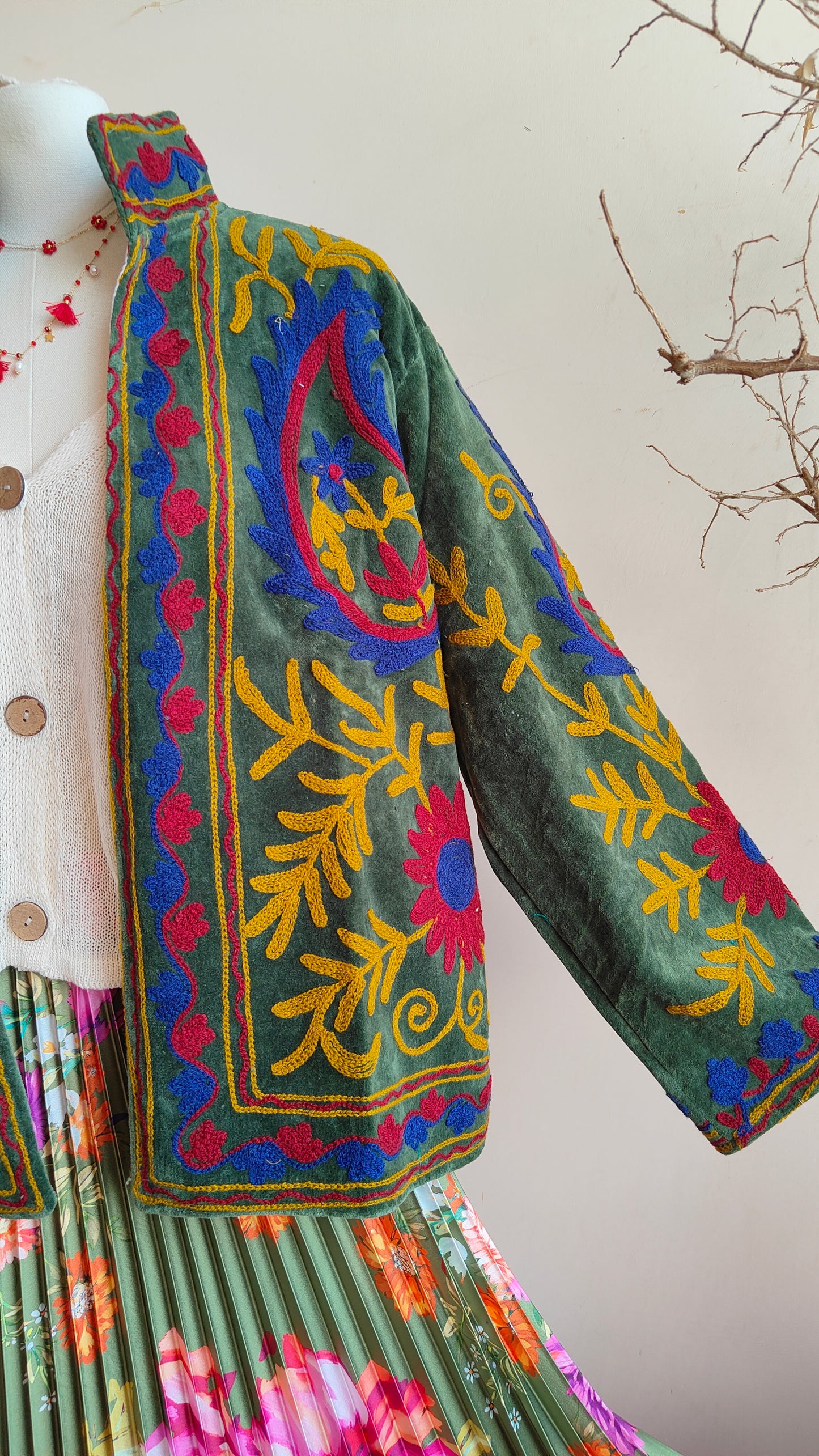 Giacca Boho con Tasche Laterali