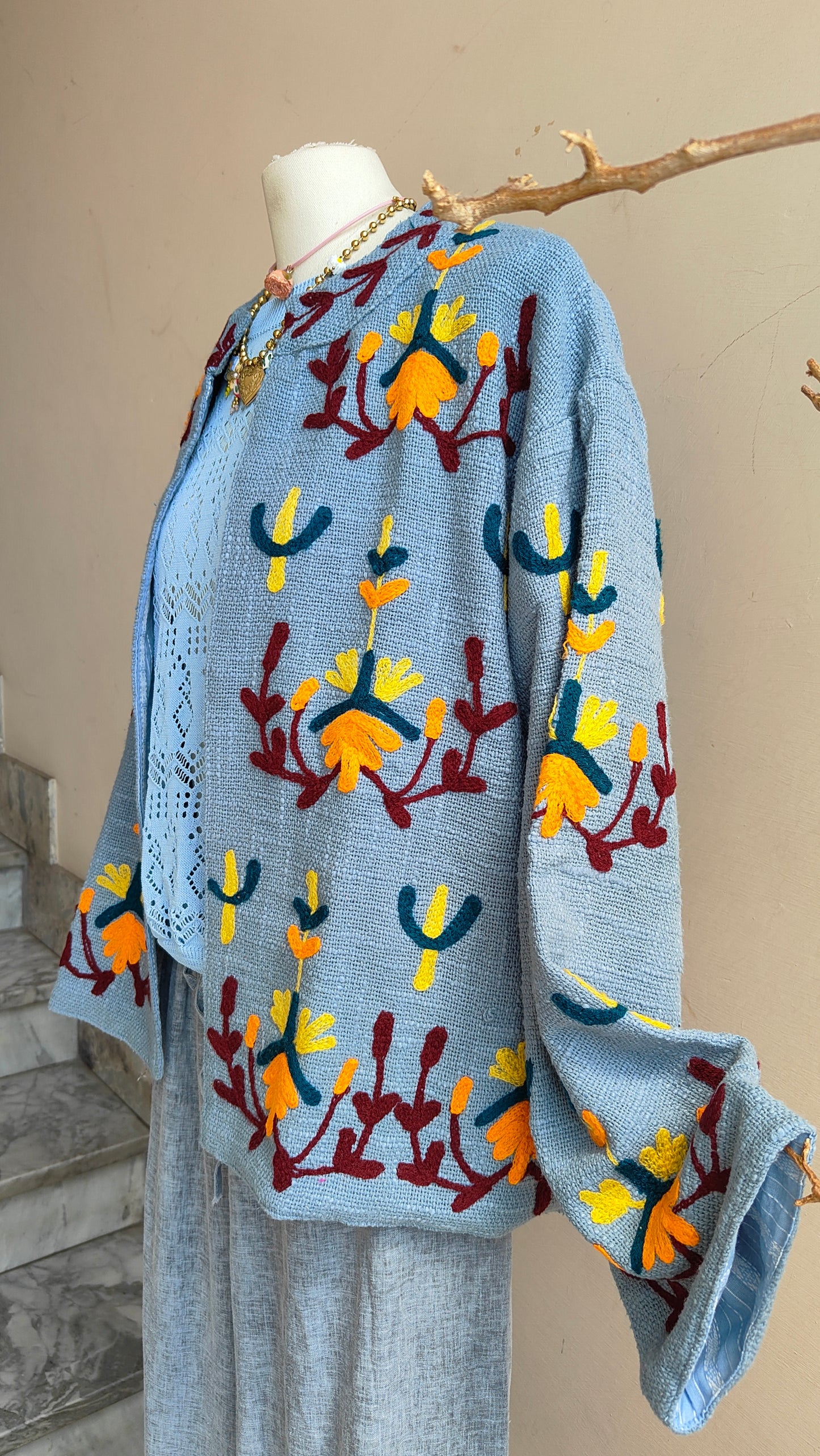 Giacca Boho tasche Canapa