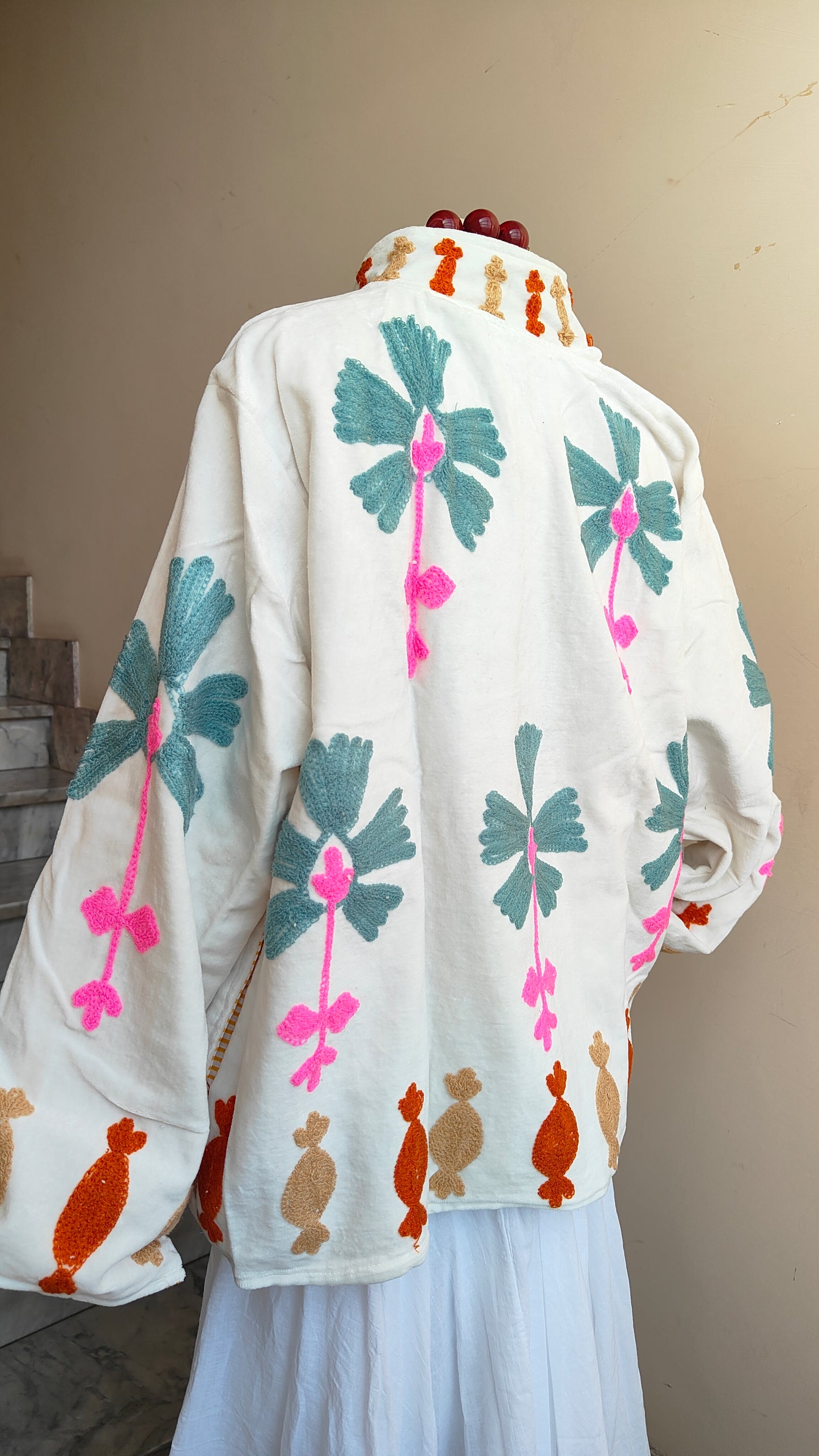 Giacca Boho con Tasche Laterali