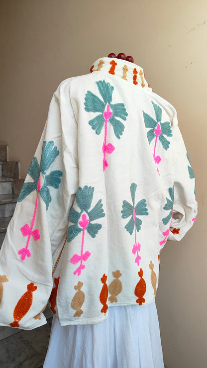 Giacca Boho con Tasche Laterali