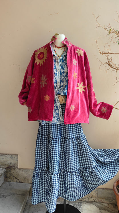 Giacca Boho con Tasche Laterali