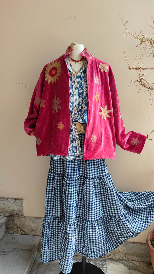 Giacca Boho con Tasche Laterali