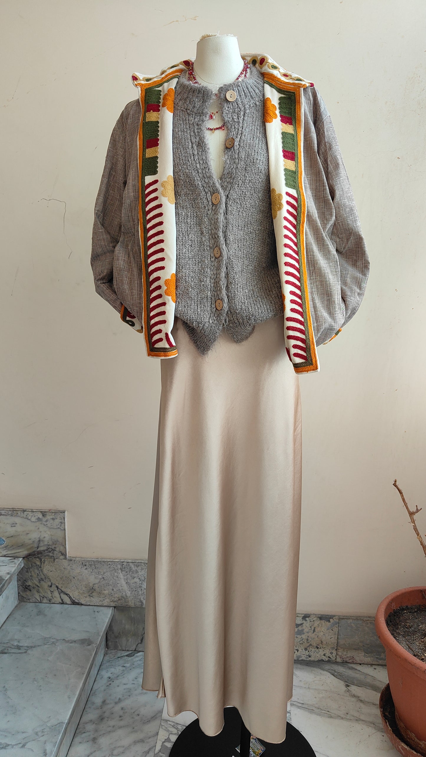 Giacca Boho con Tasche Laterali