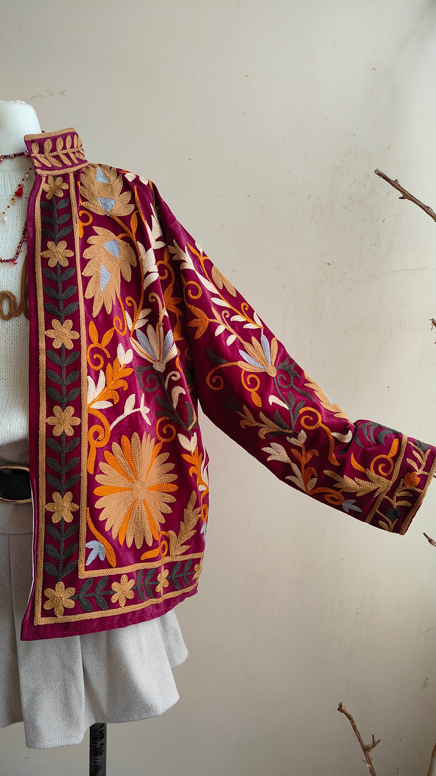 Giacca Boho con Tasche Laterali