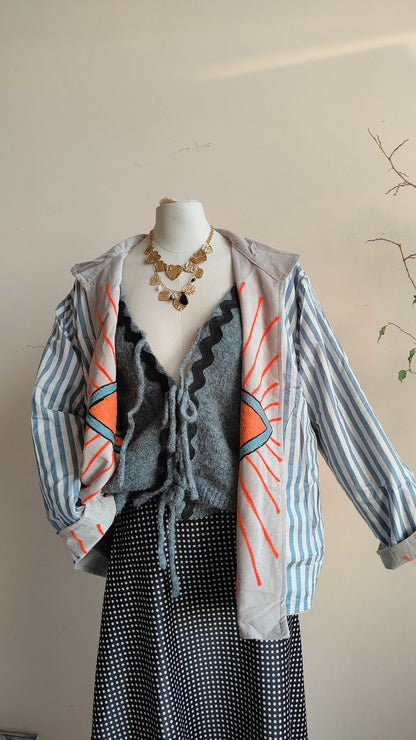 Giacca Boho con Tasche Laterali