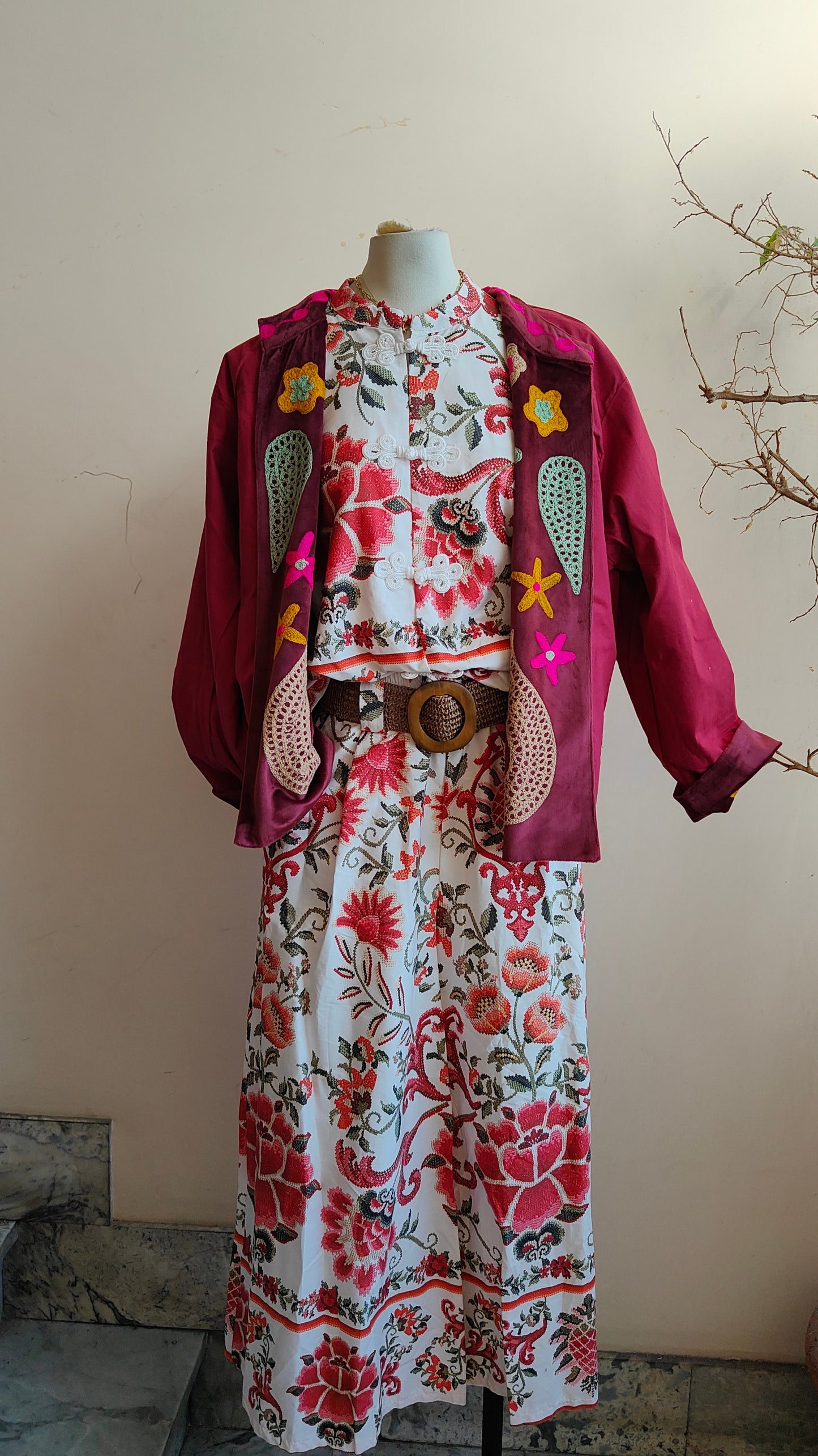 Giacca Boho con Tasche Laterali