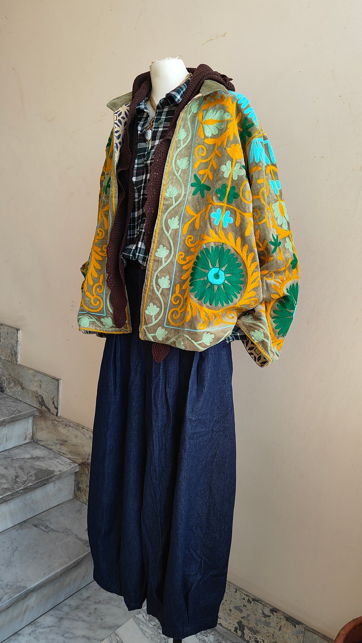 Giacca Boho con Tasche Laterali