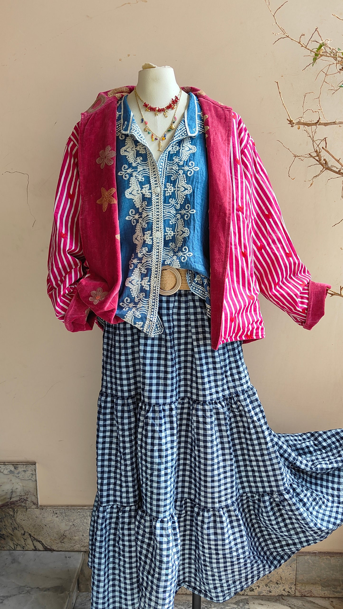 Giacca Boho con Tasche Laterali