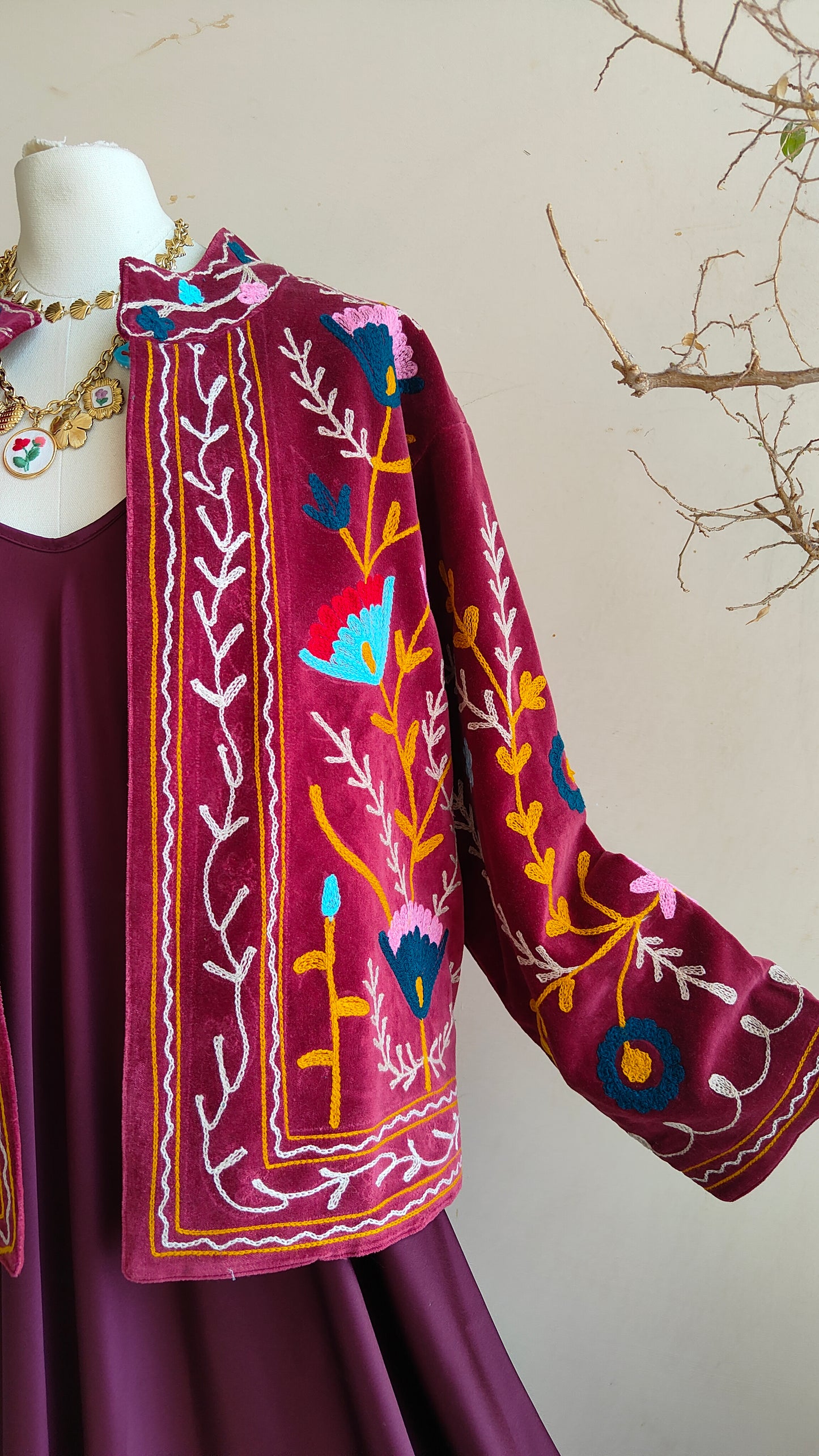 Giacca Boho con Tasche Laterali