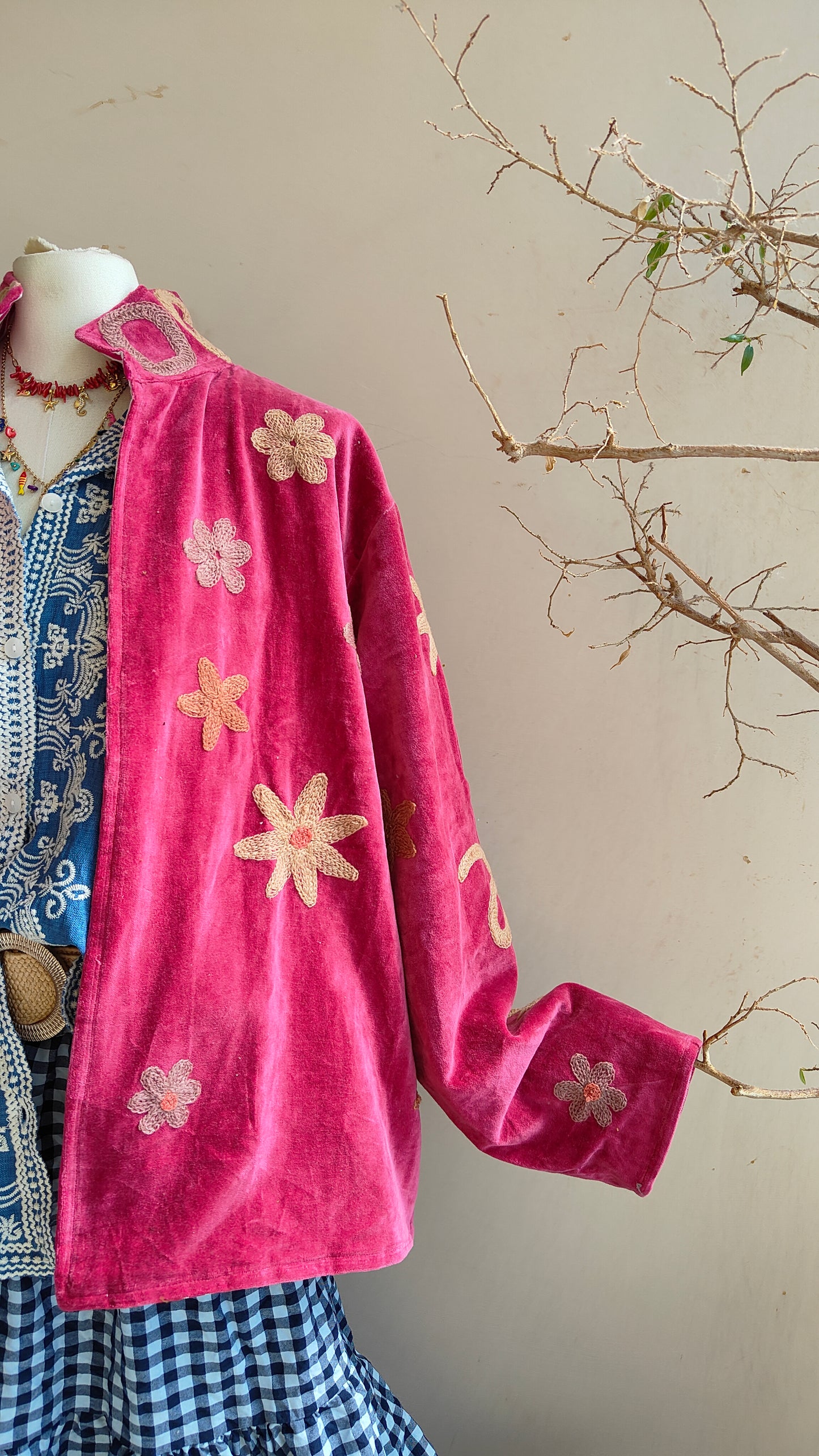 Giacca Boho con Tasche Laterali