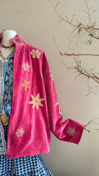 Giacca Boho con Tasche Laterali