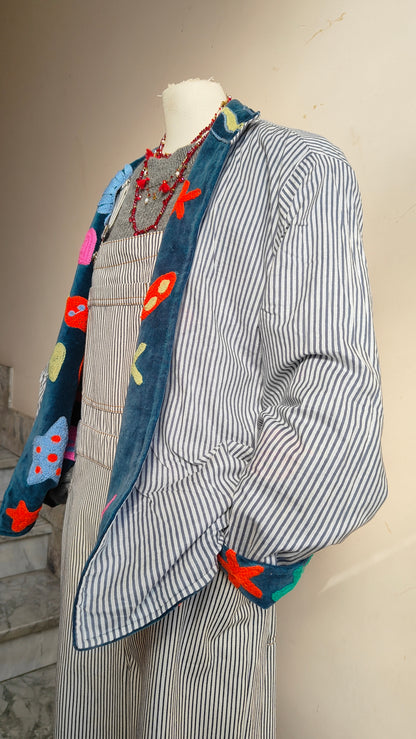 Giacca Boho con Tasche Laterali