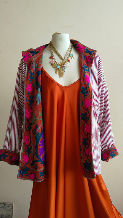 Giacca Boho con Tasche Laterali