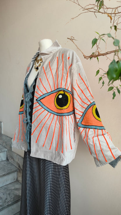 Giacca Boho con Tasche Laterali