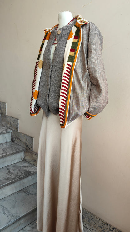 Giacca Boho con Tasche Laterali