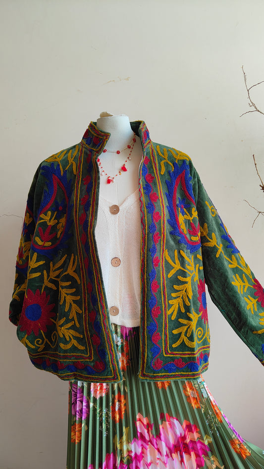 Giacca Boho con Tasche Laterali