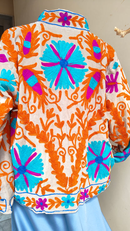 Giacca Boho con Tasche Laterali