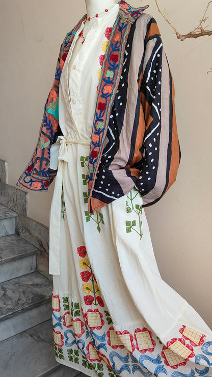 Giacca Boho con Tasche Laterali